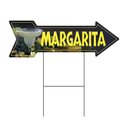 Signmission Margarita Arrow Yard Sign Funny Home Decor 36in Wide C-ARROW12-999754